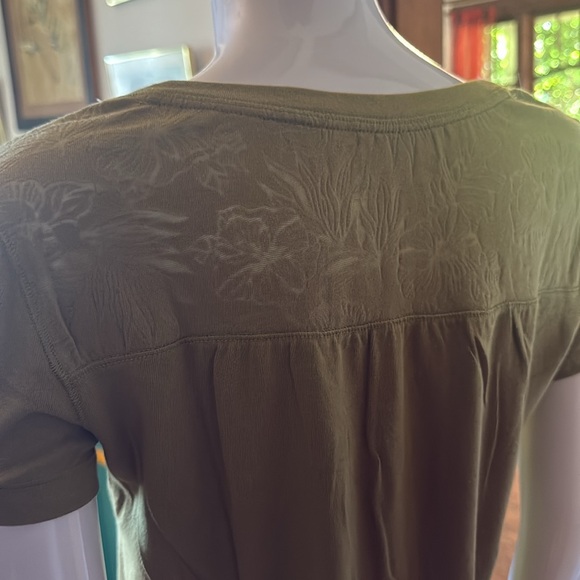 NWT northern reflections size small Olive Button-Up Top sheer shoulders/back - Picture 5 of 5